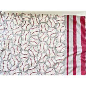 Vintage BASEBALL Standard Size Pillow Case Y2K 28"L x 20"W Red Gray White